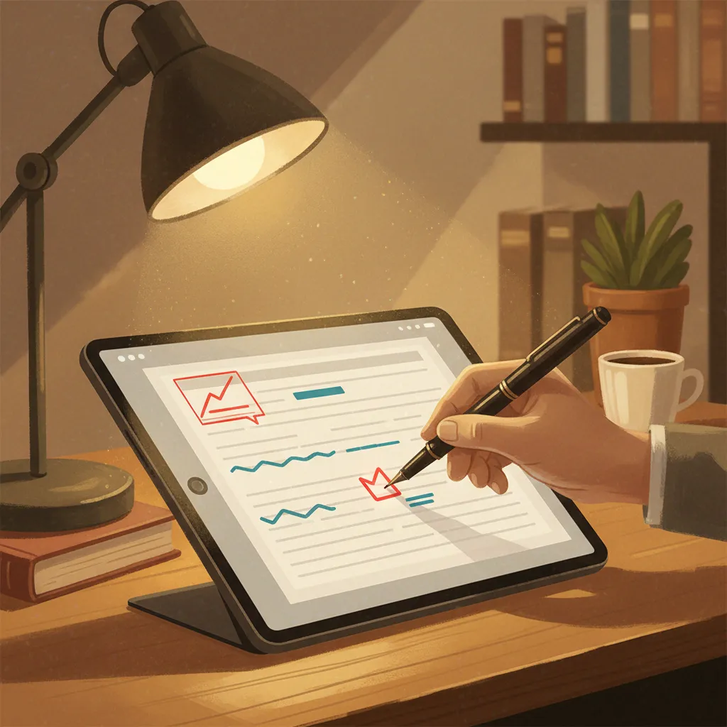 Human editor reviewing and refining an AI-generated draft to ensure quality and originality for SEO